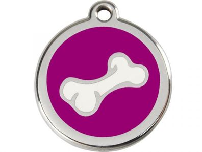 Red Dingo Hundemarke Hundeknochen violett mit Gravur (Größe: S)