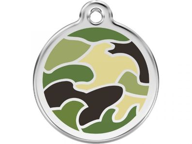 Red Dingo Hundemarke Camouflage grün mit Gravur (Größe: S)
