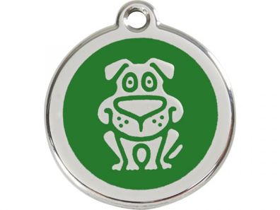 Red Dingo Hundemarke Hund grün mit Gravur (Größe: L)