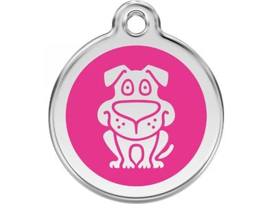 Red Dingo Hundemarke Hund hot pink mit Gravur (Größe: M)