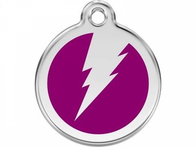 Red Dingo Hundemarke Blitz violett mit Gravur (Größe: S)