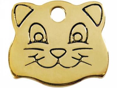 Red Dingo Katzenmarke Katzengesicht gold mit Gravur