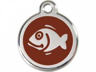 Red Dingo Katzenmarke Fisch braun mit Gravur