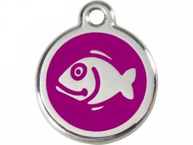 Red Dingo Katzenmarke Fisch violett mit Gravur