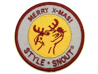 StyleSnout® Patch it Sticker Merry X-Mas für Hundegeschirr (Durchmesser: 6 cm)