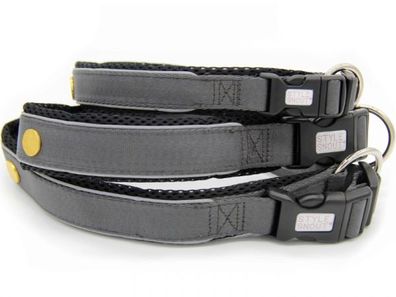 StyleSnout® Hundehalsband mit reflektierendem Außenrand silber (Größe: S)