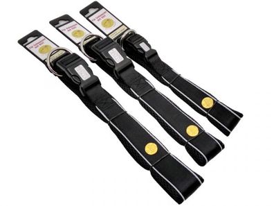 StyleSnout® Hundehalsband mit reflektierendem Außenrand schwarz (Größe: M)