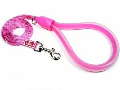 Wigzi Hundeleine Nylon mit Gelhandschlaufe 1,83 cm pink