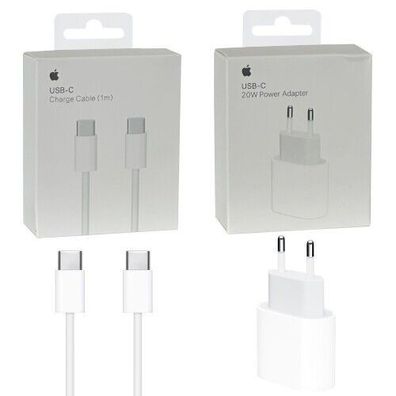 Original Apple iPhone 15 Plus Pro Max Kabel Adapter Set Netzteil TypC auf USBC