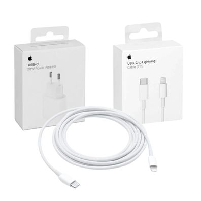 Original Apple iPhone 11 12 13 14 Plus Pro Kabel + Adapter Set Netzteil TypC 2m