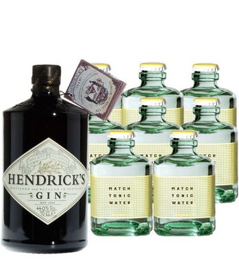 Hendrick?s Gin & 8 x Match Indian Tonic Set (44 % vol, 2,3 Liter) (44 % vol, hide)