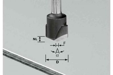 Festool V-Nutfräser HW Schaft 8 mm HW S8 D18-135° (Alu) Nr. 491443