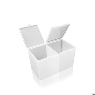 1 multifunktionale Aufbewahrungsbox fér Nageltécher und Wattestäbchen aus transparent
