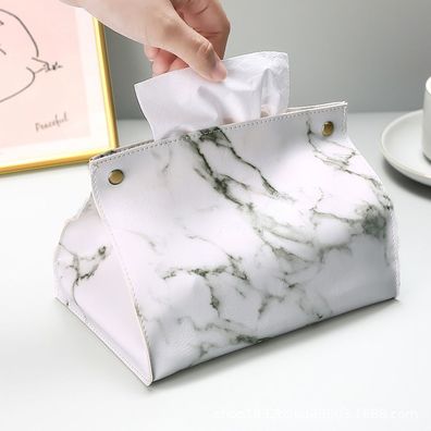 Kunstleder Taschentuchbox Persönlichkeit Marmor einfache Ledertaschentuchbox Auto Hom