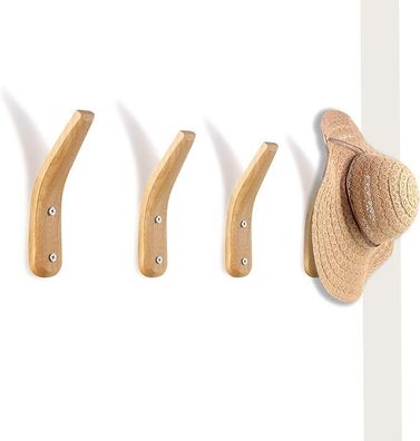 Wandmontierter Kleiderhaken aus Holz, Naturholz, Wandmontage, einfache, moderne V-For