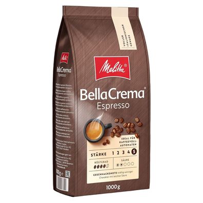 Melitta BellaCrema Espresso Ganze Kaffee-Bohnen 1kg, ungemahlen, Kaffeebohnen