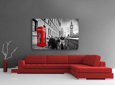 Wandbild Modern Rote Telefonzelle, London Kunst Leinwand , Acrylglas , Poster