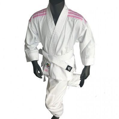 adidas Karateanzug mit rosa Schulterstreifen in Doppergrößen