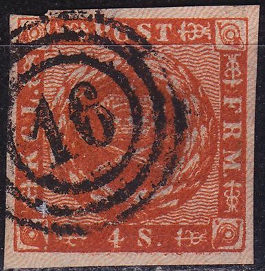 Dänemark Danmark [1858] MiNr 0007 a ( O/ used ) [03] orangebraun