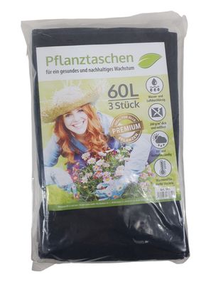 3x 60L Pflanz Tasche mit Henkel Kartoffel Sack Beutel Pflanzen Blumen Säcke