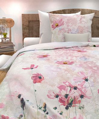 Heckett & Lane Cotton Bettwäsche 155x220 Erin Paradise pink Blüten Pailietten
