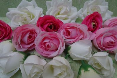 Hochzeit Streu Dekoration rosa weiße künstliche Stoff-ähnliche Rosen