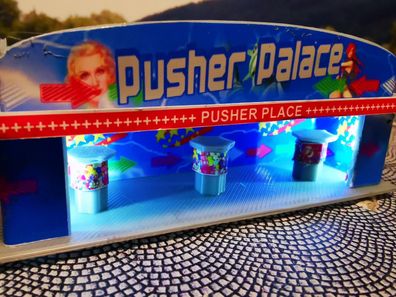 Pusher Place Bude mit LED | Spur N | Kirmes | Rummel Fahrgeschäft Fertigmodell