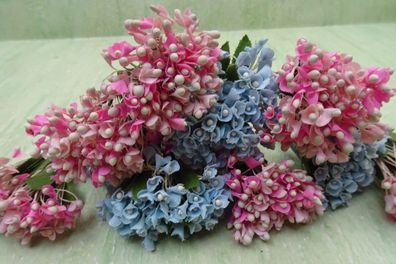 alte Blumensträuße Strauß Dekoration an Biegedraht feine Blüten - RAR