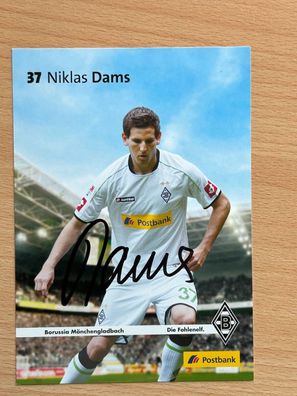 Niklas Dams Borussia Mönchengladbach Autogrammkarte original signiert #S157