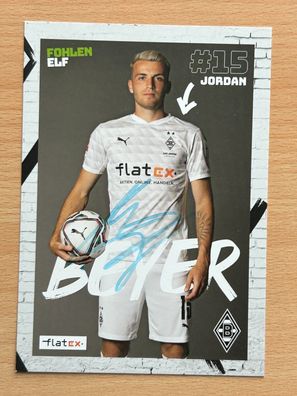 Jordan Beyer Borussia Mönchengladbach Autogrammkarte original signiert #S149