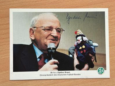 Dr.h.c. Egidius Braun dt. Fußball-Bund Autogrammkarte original signiert #S199