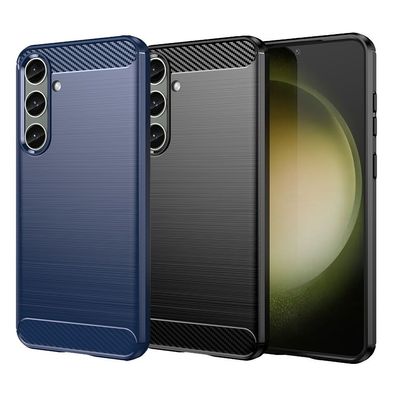 TPU Hülle für Samsung Galaxy S24 PLUS Carbon Fiber Skin Brushed Schutzcover Case