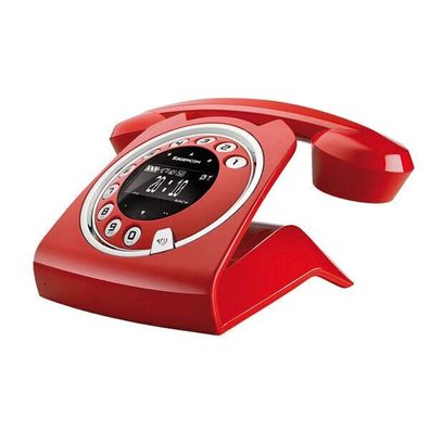 Sagemcom Sixty RETRO Schnurloses DECT-Telefon mit Anrufbeantworter - Rot