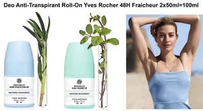 Deo Anti-Transpirant Roll-On Yves Rocher 48H 2x50ml=100 ml. NEU, unbenutzt, unbeschäd