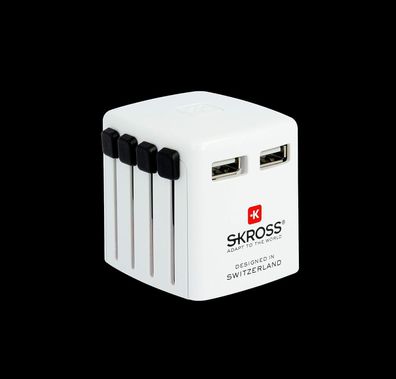 SKROSS Reiseset 3in1, USB Type-C Kabel, USB Reise-Adapter + Powerbank