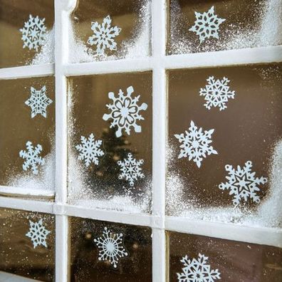 Fenster Schneeflocke 14 Teile Wiederverwendbar Winter Weihnachten Fensterdeko