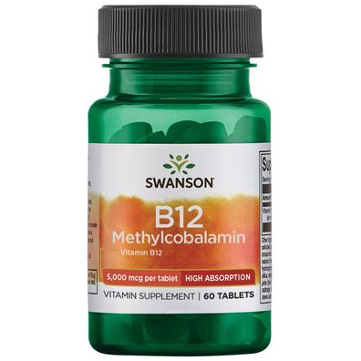 Swanson, Vitamin B12 Methylcobalamin - High Absorption 5,000mcg, 60 Tabletten