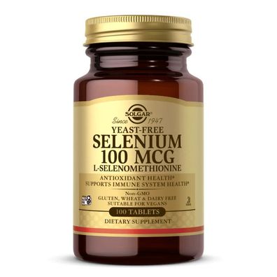 Solgar, Yeast-Free Selenium, 100mcg, 100 Veg. Tabletten
