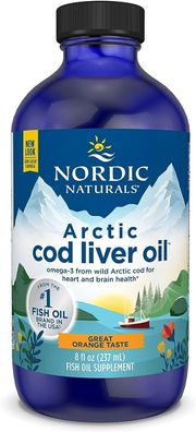 Nordic Naturals, Arctic Cod Liver Oil, 1060mg Omega-3, Orange, 8 fl oz (237ml)