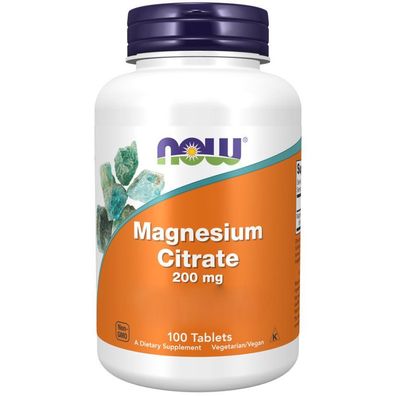 Now Foods, Magnesium Citrate, 200mg, 100 Veg. Tabletten