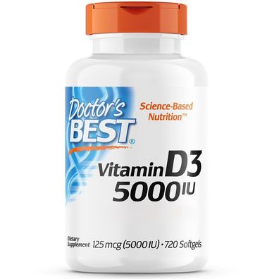 Doctor's Best, Vitamin D3 Depot, 5000 I. E, 720 Weichkapseln | MHD 05/24