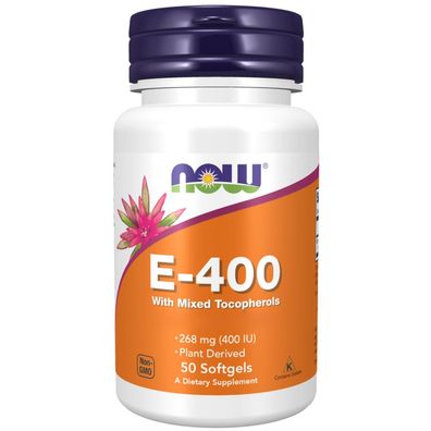 Now Foods, Vitamin E-400IU with mixed Tocopherols, 50 Weichkapseln