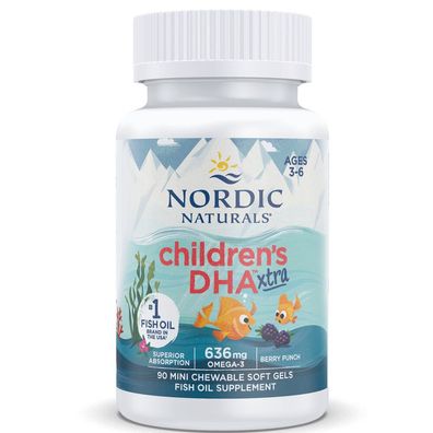 Nordic Naturals, Children's DHA Xtra, 636 mg Omega-3, Beere, 90 Mini Weichkapseln