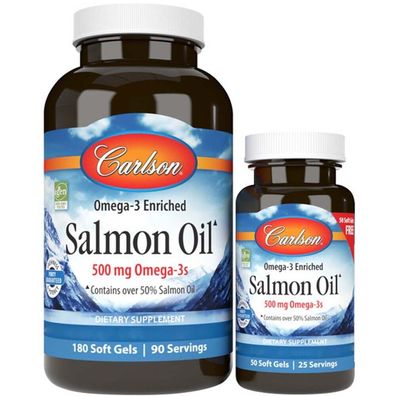 Carlson Labs, Norwegian Salmon Oil, 250mg, 180 + 50 Weichkapseln