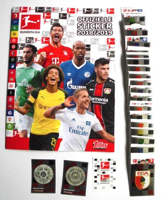 Bundesliga 2018/19 , kompletter Satz (1 - 294) + Leeralbum , Topps