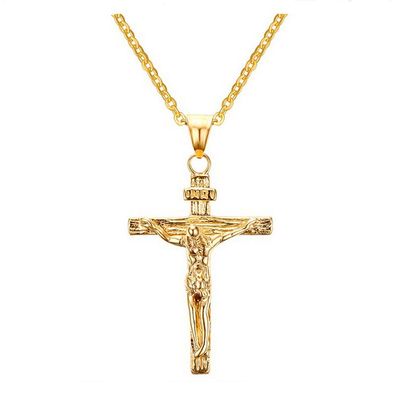 Kreuz-Anhänger-Halskette, Edelstahl-Kreuz-Halskette