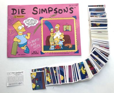 Die Simpsons (1991) Leeralbum + kompletter Stickersatz , Panini , RAR , lesen
