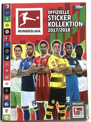 Bundesliga 2017/18 : Album komplett beklebt mit allen Stickern , Topps
