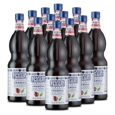 Food-United FABBRI Mixybar Sirup aus Amarenakirschen 12x1L Flasche für Drinks ...