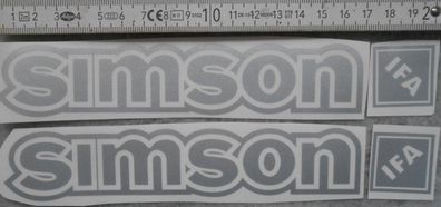 Aufkleber dunkel Simson Silber transparent, S50, S51, IFA Tank